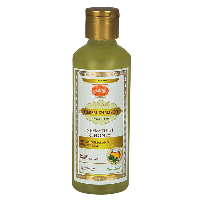Травяной шампунь-Ним-Тулси и Мед (Herbal Shampoo- Neem-Tulsi & Honey) Хади Индия (Khadi India)2